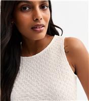 Women's Off White Crinkle Texture Sleeveless Vest Top New Look