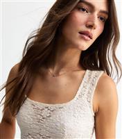 Women's White Semi Sheer Lace Vest New Look