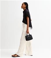 Women's Tall White Linen Look Wide Leg Trousers New Look