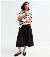 Women's Black Drawstring Waist Culottes New Look