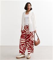 Women's Brown Abstract Print Wide Leg Trousers New Look