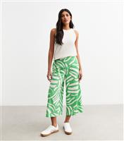 Women's Green Abstract Print Wide Leg Trousers New Look