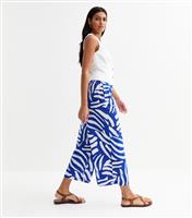 Women's Blue Abstract Print Wide Leg Trousers New Look