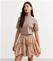Women's Mink Parachute Mini Skirt New Look