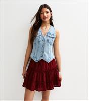 Women's Broderie Anglaise Tiered Mini Skirt New Look