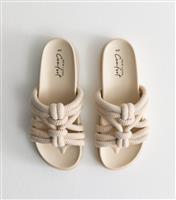 Women's Off White Knotted Rope Strap Mule Sandals Vegan New Look