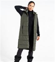 Women's Green Distinguish Long Padded Gilet Dare 2b New Look