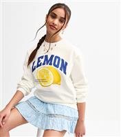 Girls' Off White Lemon Print Sweatshirt New Look