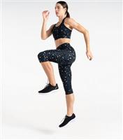 Women's Blue Leopard Print Swift II Medium Impact Sports Bra Dare 2b New Look