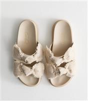 Women's Cream Knotted Strap Sandals Vegan New Look