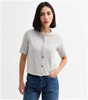 Women's Light Grey Short Sleeve Cardigan New Look