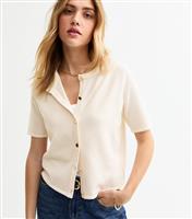 Women's Off White Short Sleeve Cardigan New Look