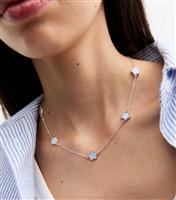 Silver Tone Flower Charm Necklace New Look