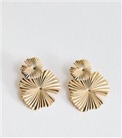 Gold Tone Lilypad Earrings New Look