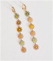 Gold Tone Daisy Drop Earrings New Look