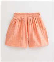 Girls' Coral Gauze Elasticated Waist Shorts New Look