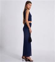 Women's Navy Mesh Sparkle Midaxi Skirt Quiz New Look