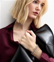 Pack Of 4 Gold Tone Diamant Embellished Stretch Bracelets New Look