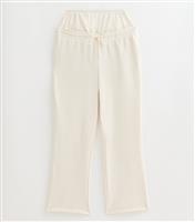 Women's Maternity Cream Wide Leg Joggers New Look