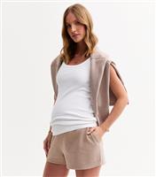 Women's Maternity Mink Elasticated Waist Jersey Shorts New Look