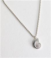 Silver Tone Shell Charm Rope Chain Necklace New Look