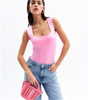 Pink Striped Canvas Mini Grab Bag New Look