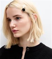 Pack Of 2 Gold Tone Flower Hair Slides New Look