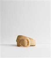 Stone Raffia Look Belt New Look
