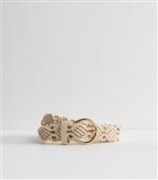 Cream Crochet Belt New Look