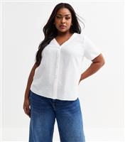Women's Plus Size White Button Up Top Curves New Look