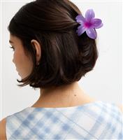 Lilac Tropical Flower Hair Claw Clip New Look
