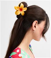 Yellow Tropical Flower Hair Claw Clip New Look