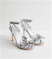 Women's Silver Swan Applique Heeled Sandals Public Desire New Look