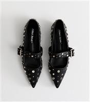 Women's Florentine Black Point Toe Flats Public Desire New Look