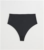 Women's Plus Size Black High Waisted Micro Thong Curves New Look