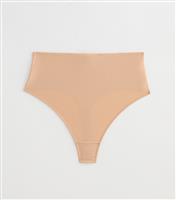 Women's Plus Size Tan High Waisted Micro Thong Curves New Look