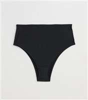 Women's Plus Size Black Micro High Waisted Brazilian Briefs Curves New Look