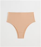 Women's Plus Size Tan Micro High Waisted Brazilian Briefs Curves New Look
