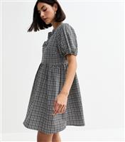 Women's Black Gingham Bow Front Mini Dress New Look