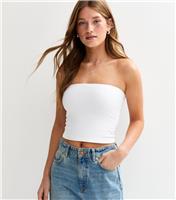 Women's White Jersey Bandeau Top New Look