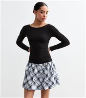 Women's Black 2 in 1 Bubble Hem Long Sleeve Mini Dress New Look