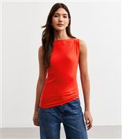 Women's Red Slash Neck Vest New Look