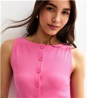 Women's Pink Rib Jersey Vest New Look