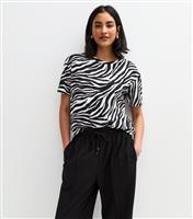 Women's Black Zebra Print T-Shirt New Look