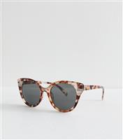 Brown Tortoiseshell Round Cat Eye Sunglasses New Look
