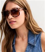 Brown Tortoiseshell D Frame Sunglasses New Look