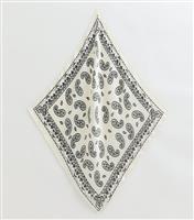 White Paisley Print Satin Scarf New Look