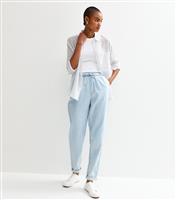 Women's Tall Light Blue Tapered Leg Denim Trousers New Look