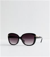 Black Square Frame Sunglasses New Look