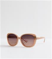 Mink Square Frame Sunglasses New Look